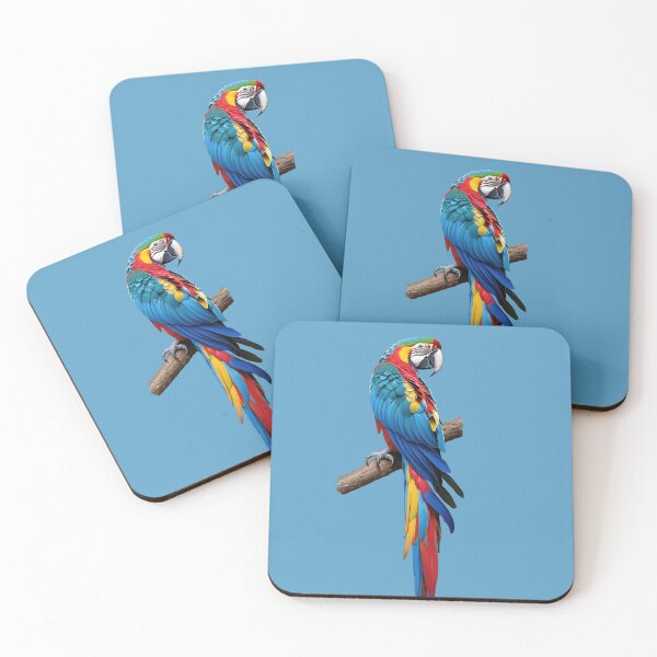 Item preview, A vibrant parrot perched on a branch designed and sold by NiRia Spot.