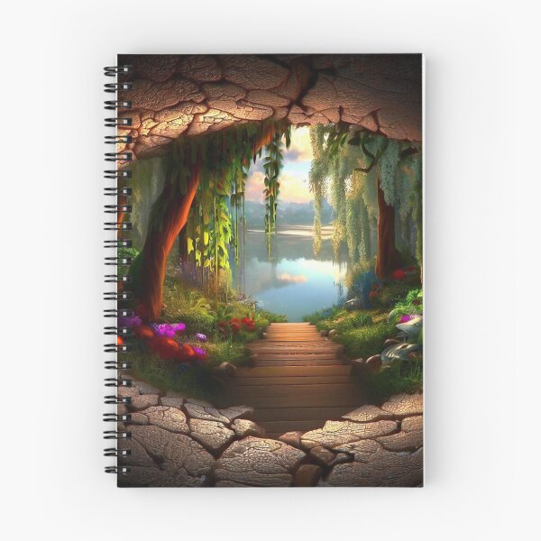 Aperçu de l'œuvre Trou 3D fissuré avec une scène de nature regardant à travers créée et vendue par TheOrderedBox.