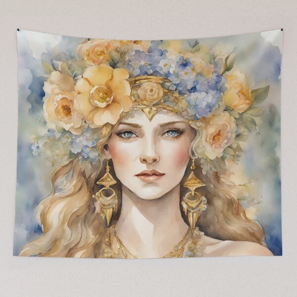 Item preview, Goddess Persephone Art Drawing Lore Olympus Fanart designed and sold by TheLocoShop.