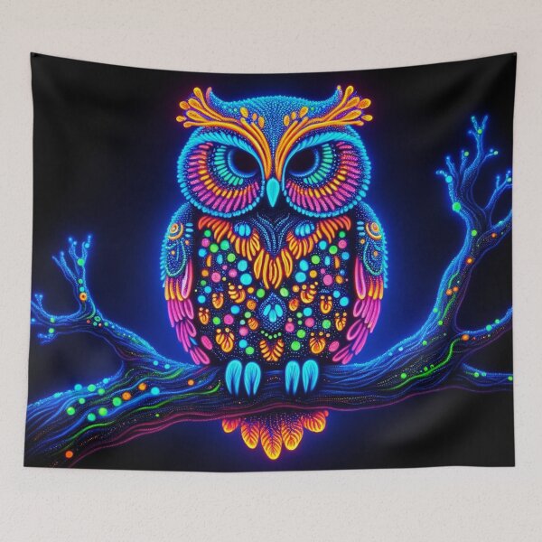 Item preview, Neon Glow: Bioluminescent Owl Perch designed and sold by floraldesigns-v.