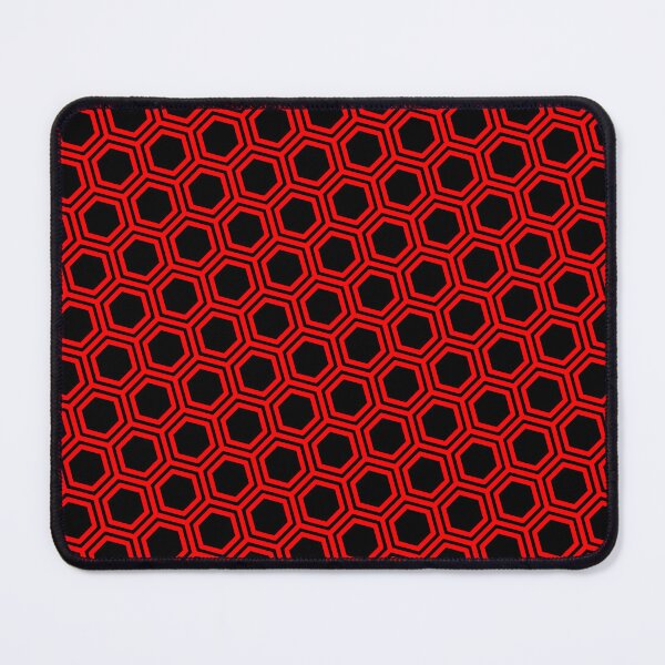 Item preview, Pattern hexagonal red on black background designed and sold by lachataigne.