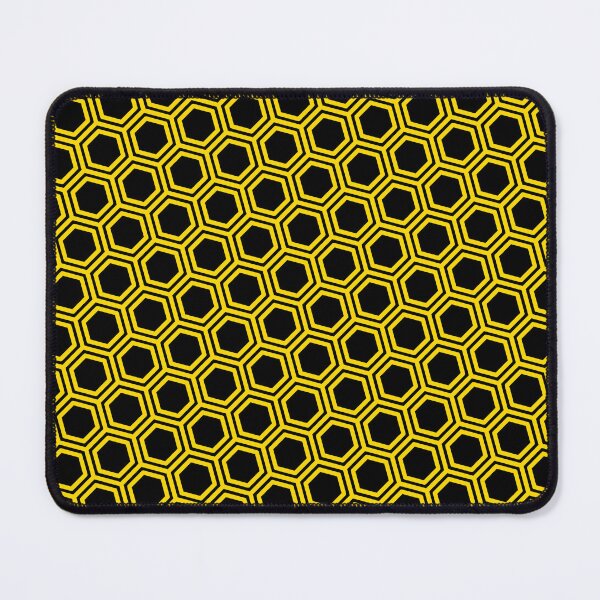 Item preview, Pattern hexagon gold on black background designed and sold by lachataigne.