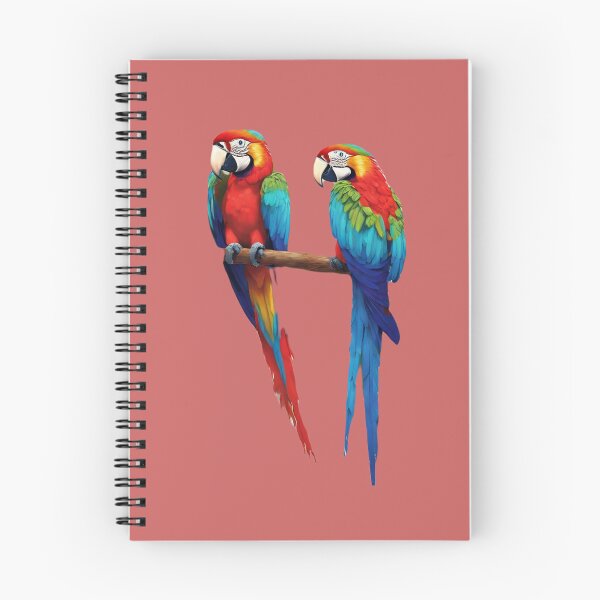 Item preview, Two vibrant parrots perched on a branch designed and sold by NiRia Spot.