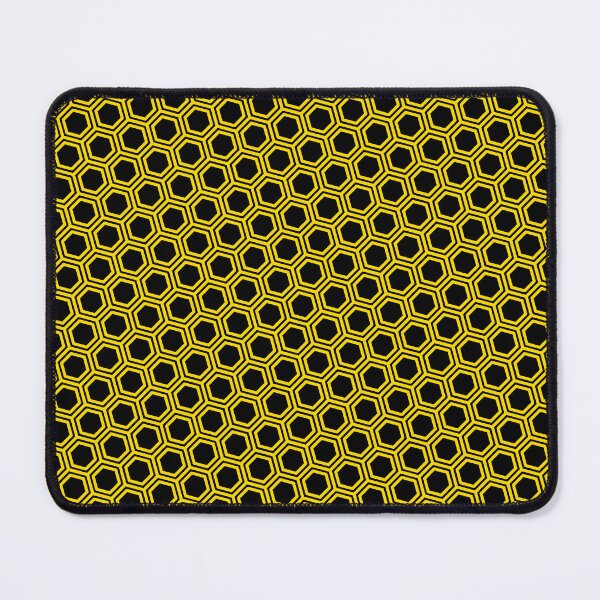 Item preview, Pattern hexagonal gold on black background designed and sold by lachataigne.