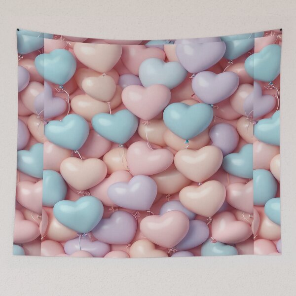 Item preview, Pastel Balloons Heart Pattern designed and sold by Itsheartshop.