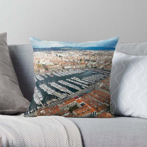 Marseille Old Port - France Throw Pillow