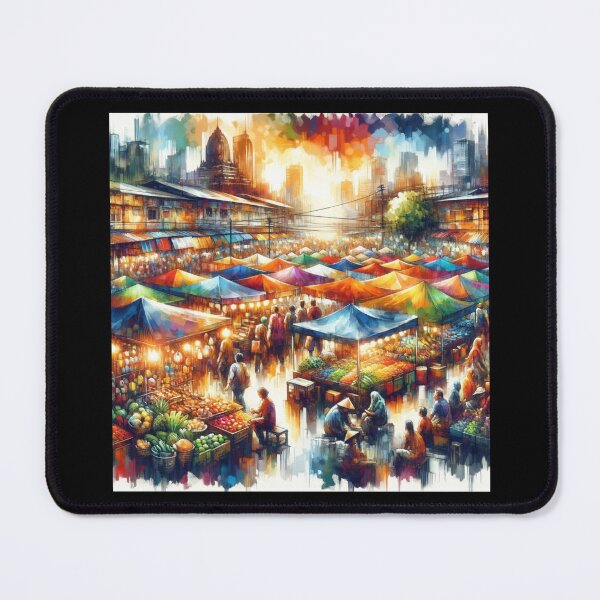 Item preview, Urban Market Vibrancy A Colorful City Scene designed and sold by BestArtByArvind.