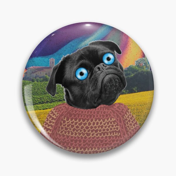 Item preview, Pug in sunflower field designed and sold by GasconyPassion.