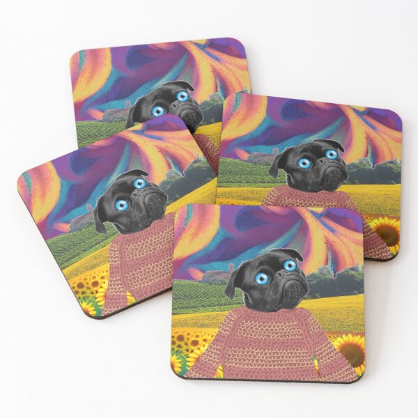 Item preview, Pug in sunflower field designed and sold by GasconyPassion.