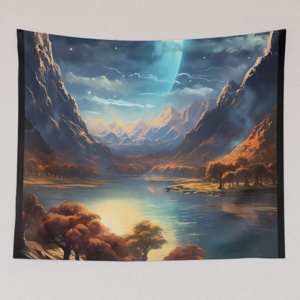 Item preview, Fabulous Picture: River With Trees And Mountains In The Background. designed and sold by GiveMeMood.