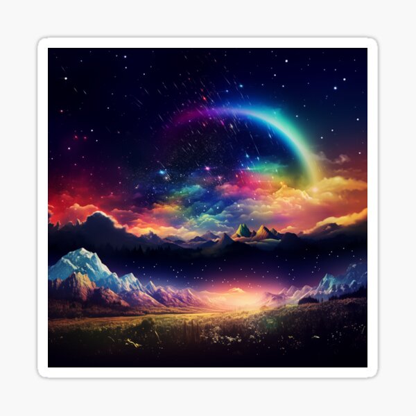 starry night sky Sticker