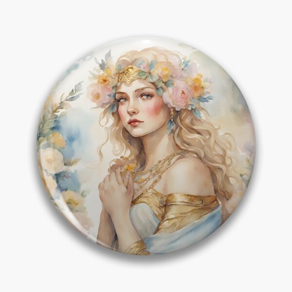 Item preview, Goddess Persephone Art Drawing Lore Olympus Floral Fanart designed and sold by TheLocoShop.