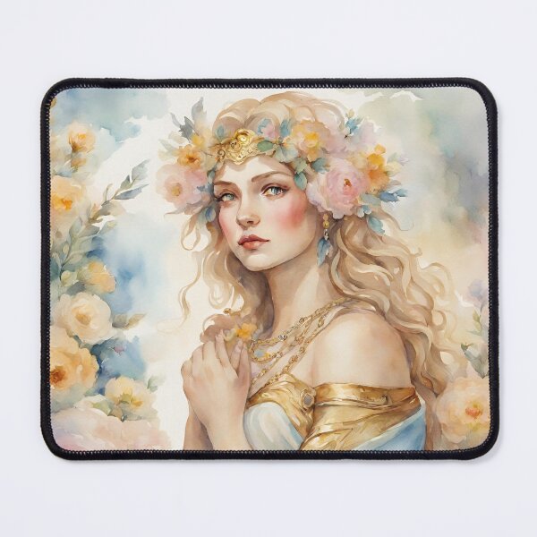 Item preview, Goddess Persephone Art Drawing Lore Olympus Floral Fanart designed and sold by TheLocoShop.