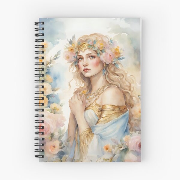 Item preview, Goddess Persephone Art Drawing Lore Olympus Floral Fanart designed and sold by TheLocoShop.