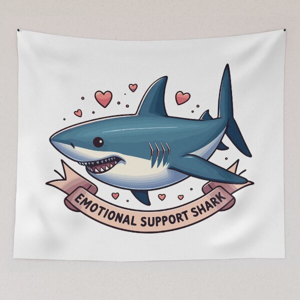 Item preview, Funny Cute Emotional Support Shark designed and sold by TomFrontierArt.