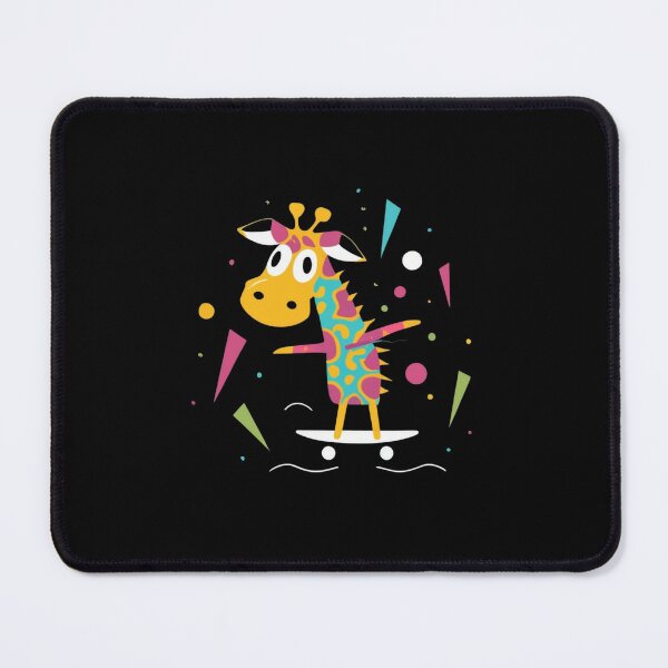 Item preview, funny colorful giraffe on a skateboard for grandson designed and sold by BlueGoldArt.