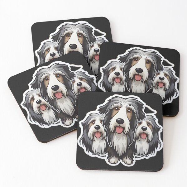 Item preview, three little adorable bearded collies designed and sold by aledfychan.