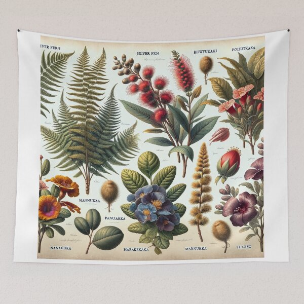 Item preview, Native New Zealand botanical Artwork designed and sold by ArtfulMiller.