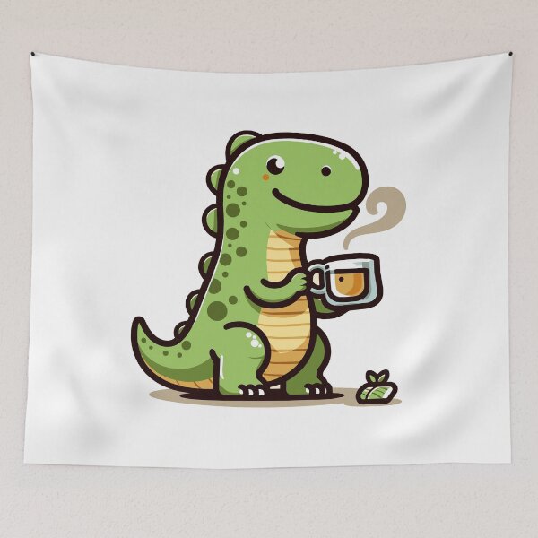 Item preview, Tea Time with the T-Rex designed and sold by Pattern-Parade.