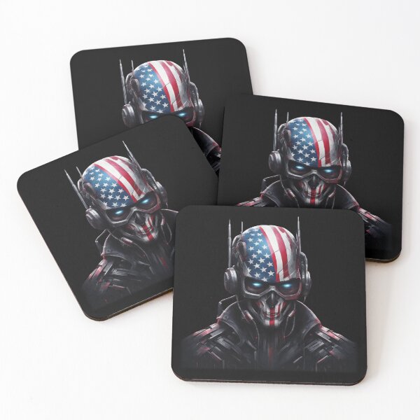 Item preview, Cyber Soldier, American Flag, Abstract, Military designed and sold by Burn-Ego.