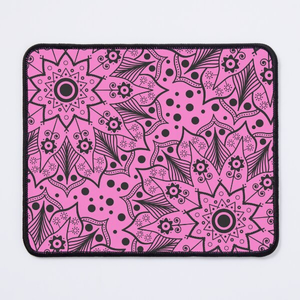 Item preview, Black Mandala Pattern on Pink Cute Bohemian designed and sold by humnoo.
