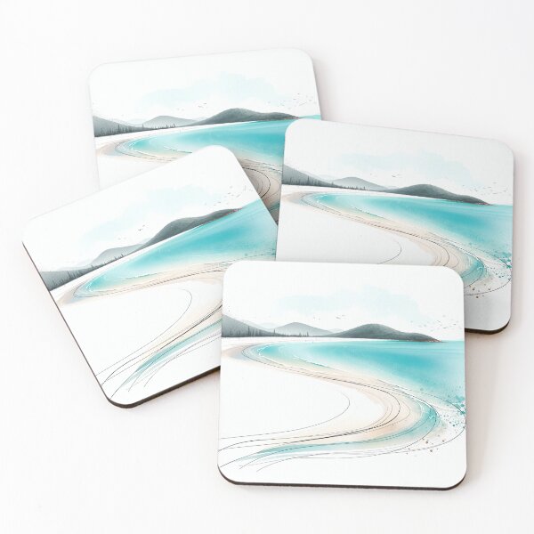 Item preview, Whitehaven Beach, Whitsunday Island, Australia, Turquoise Watercolor designed and sold by ArtfulMiller.