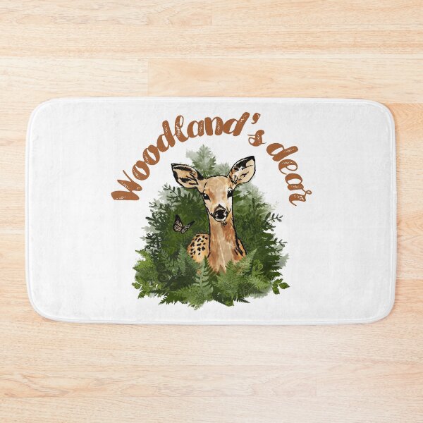 Item preview, Woodland’s dear, Cute roe deer with butterfly and Ferns in the woods, watercolor designed and sold by Drawmecute.