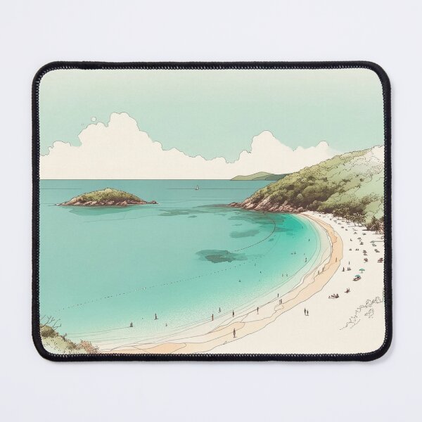 Item preview, Trunk Bay, St. John, U.S. Virgin Island, Single line Watercolor designed and sold by ArtfulMiller.