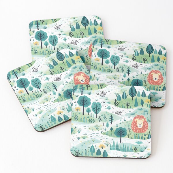 Item preview, Lion seamless pattern  designed and sold by ooHalloo.
