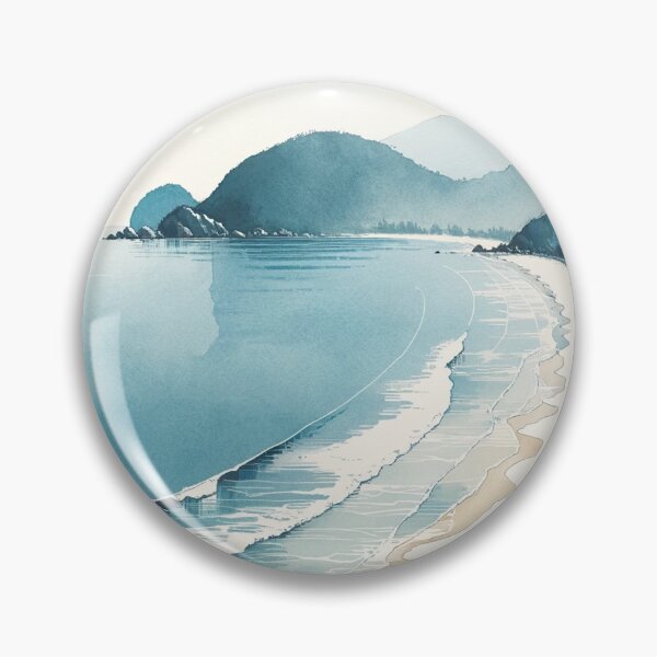 Item preview, Da Nang White-Sand Beach, Da Nang, Vietnam, Watercolor designed and sold by ArtfulMiller.
