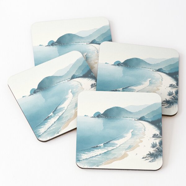 Item preview, Da Nang White-Sand Beach, Da Nang, Vietnam, Watercolor designed and sold by ArtfulMiller.