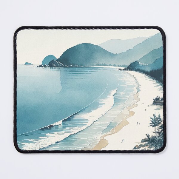 Item preview, Da Nang White-Sand Beach, Da Nang, Vietnam, Watercolor designed and sold by ArtfulMiller.