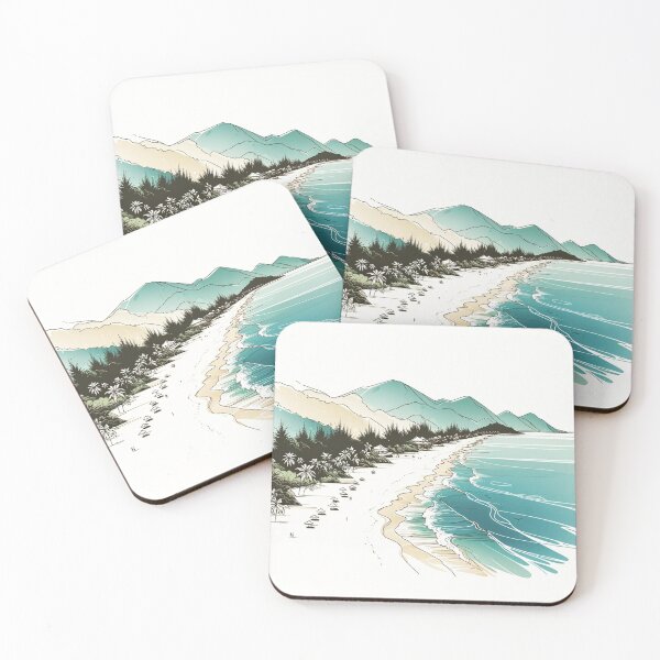 Item preview, Da Nang White-Sand Beach, Da Nang, Vietnam, Single Line designed and sold by ArtfulMiller.