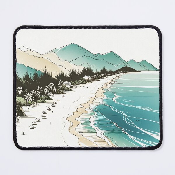 Item preview, Da Nang White-Sand Beach, Da Nang, Vietnam, Single Line designed and sold by ArtfulMiller.