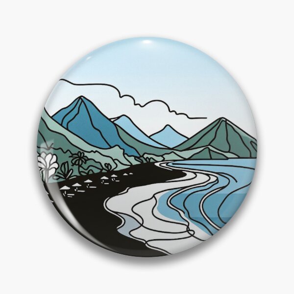 Item preview, Amed Beach Black Sand, Bali, Indonesia, Single Line Artwork designed and sold by ArtfulMiller.