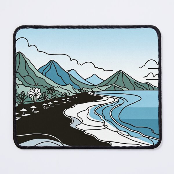 Item preview, Amed Beach Black Sand, Bali, Indonesia, Single Line Artwork designed and sold by ArtfulMiller.