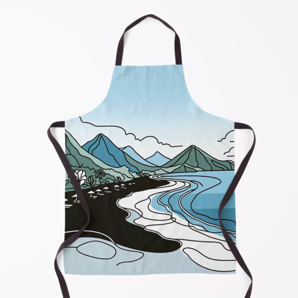 Item preview, Amed Beach Black Sand, Bali, Indonesia, Single Line Artwork designed and sold by ArtfulMiller.