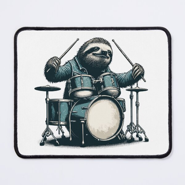Item preview, Drum set sloth drummer designed and sold by TomFrontierArt.