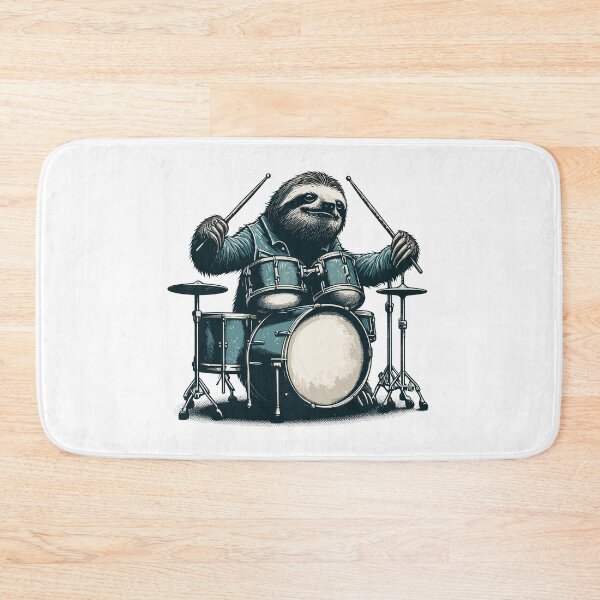 Item preview, Drum set sloth drummer designed and sold by TomFrontierArt.