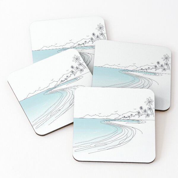 Item preview, Matira Beach, Bora Bora, French Polynesia, Single Line. designed and sold by ArtfulMiller.