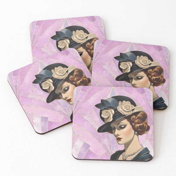 Item preview, Pink Lady Margaret Art Deco Aristocrático retrato de 1920 designed and sold by ArDecoS.