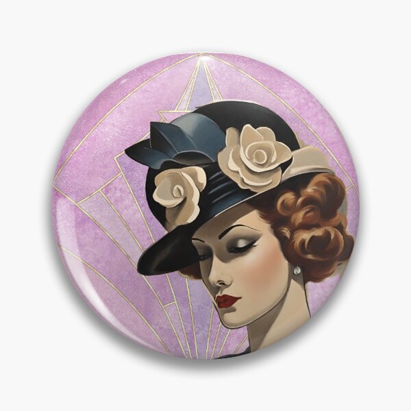 Item preview, Pink Lady Margaret Art Deco Aristocrático retrato de 1920 designed and sold by ArDecoS.