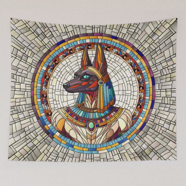 Item preview, Egyptian Anubis -Mosaic Art designed and sold by k9printart.