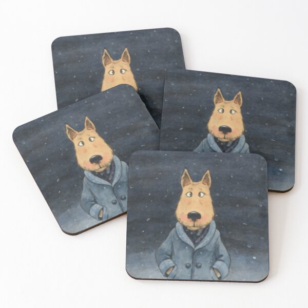 Item preview, Winter Dog, Snowy Night, Watercolor designed and sold by Cr320.