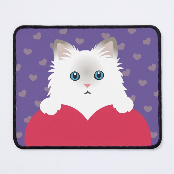 Item preview, Lilac Point Ragdoll Cat Jojo Valentines - Love Heart Pocket Purple designed and sold by kamahachi.