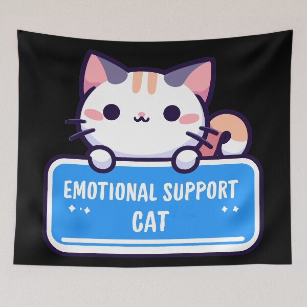 Item preview, Kawaii Emotional Support Cat designed and sold by TomFrontierArt.