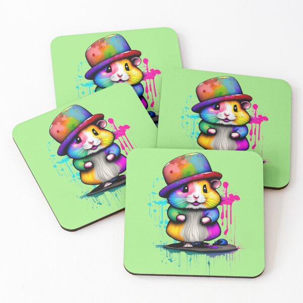 Item preview, Hamster wearing a colorful hat designed and sold by Firas Aljazzar.