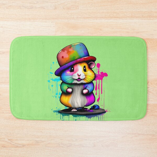 Item preview, Hamster wearing a colorful hat designed and sold by Firas Aljazzar.
