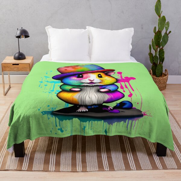 Item preview, Hamster wearing a colorful hat designed and sold by Firas Aljazzar.
