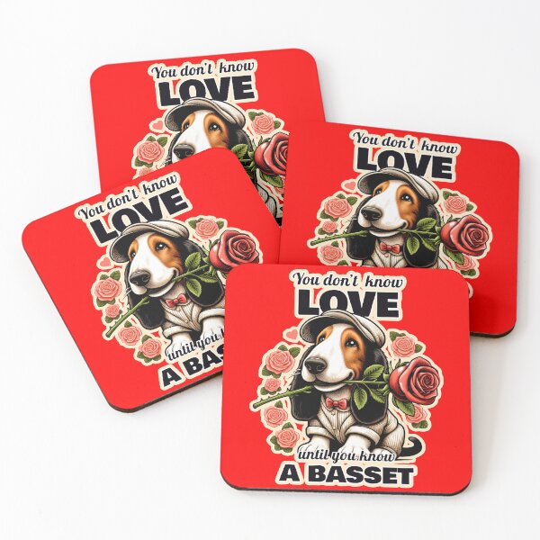 Item preview, Basset hound Valentine's day designed and sold by ThisDress.